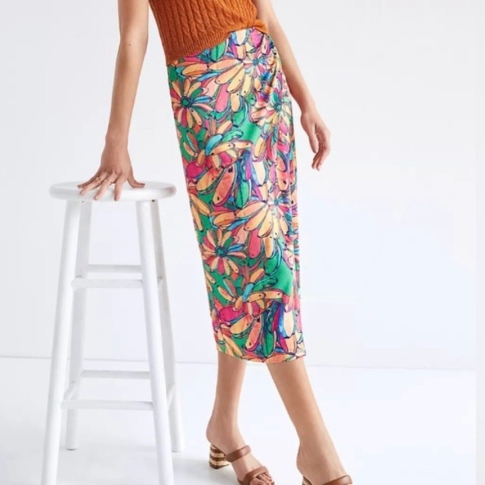 Farm‎ Rio getaway mid skirt tropical bananas SP